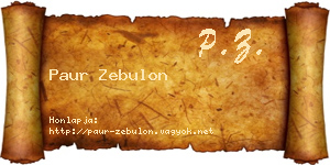 Paur Zebulon névjegykártya